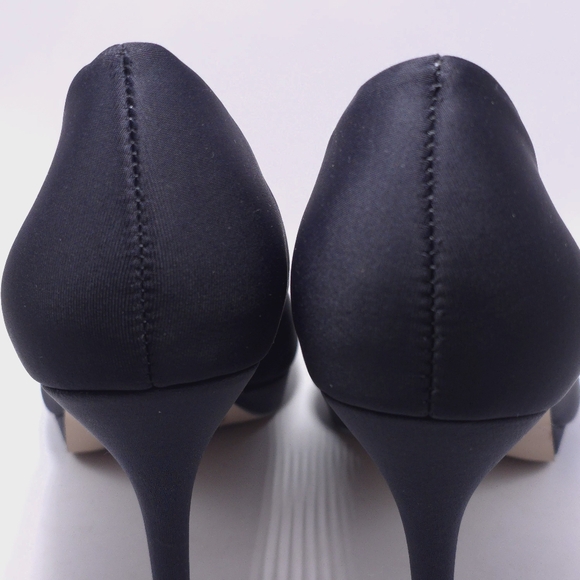 Jessica Simpson Womens Sz 8 Black Platform Dress Pump Heels Fabric Pointed Toe - Picture 7 of 11